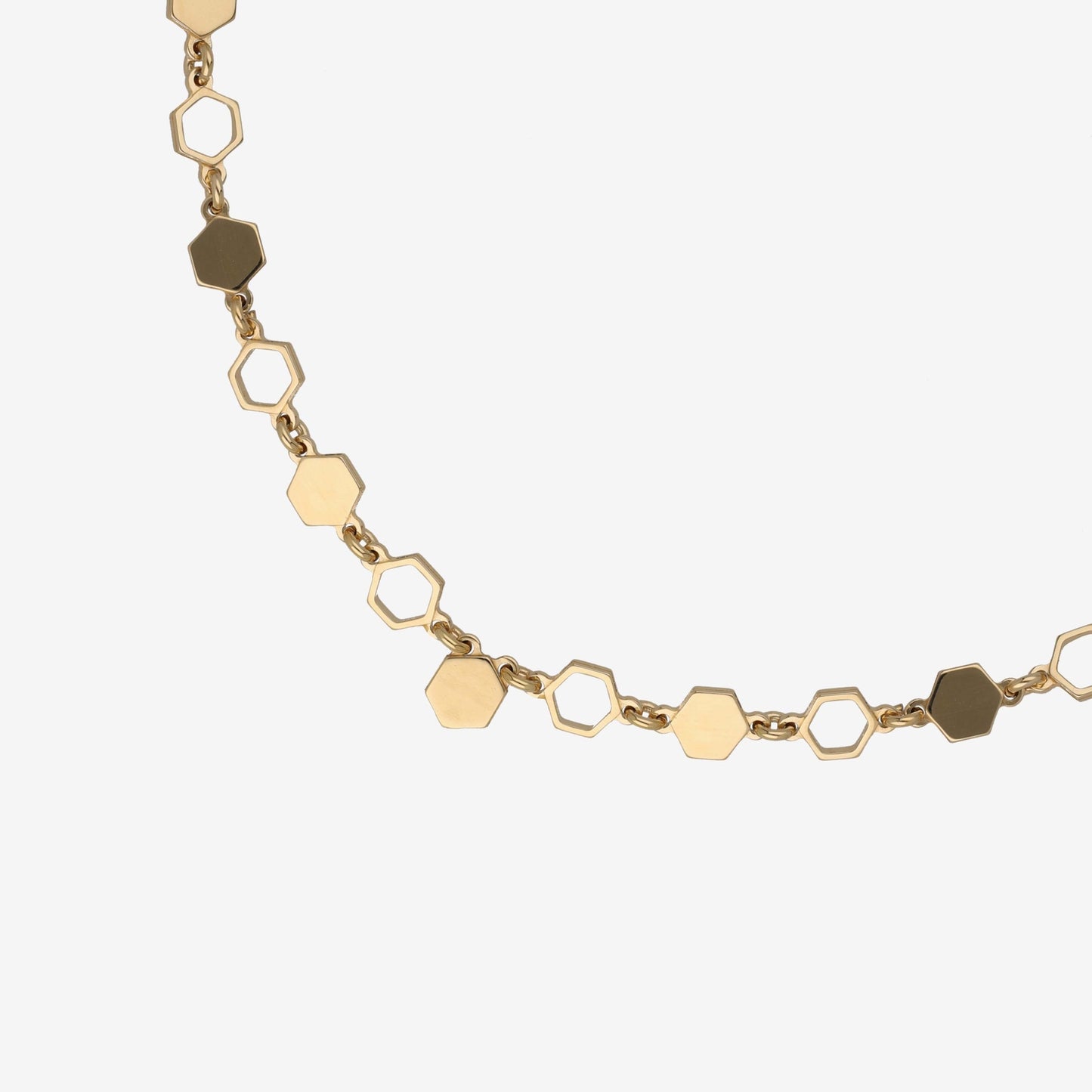 Gold plated Sterling Silver Short necklace hexagonal from Honey