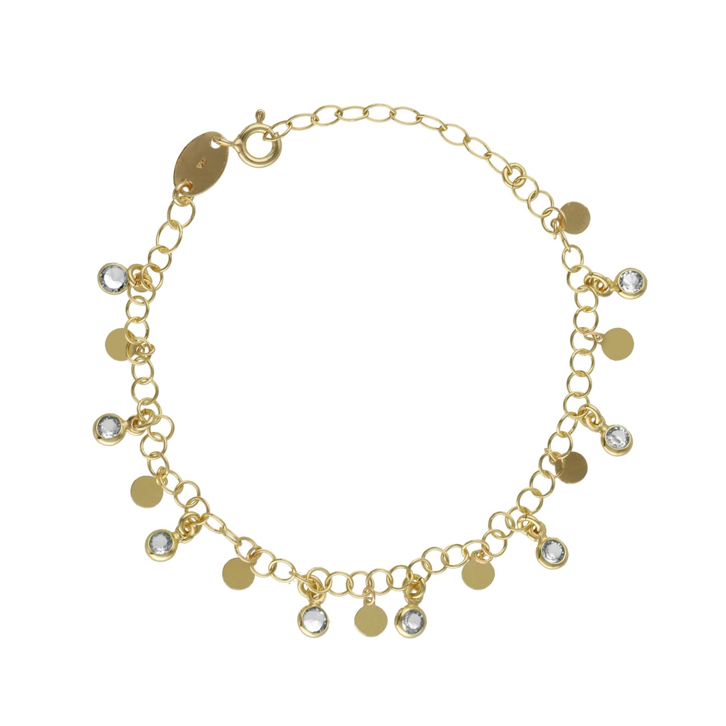 Gold plated Sterling Silver Bracelet crystal from Obelia