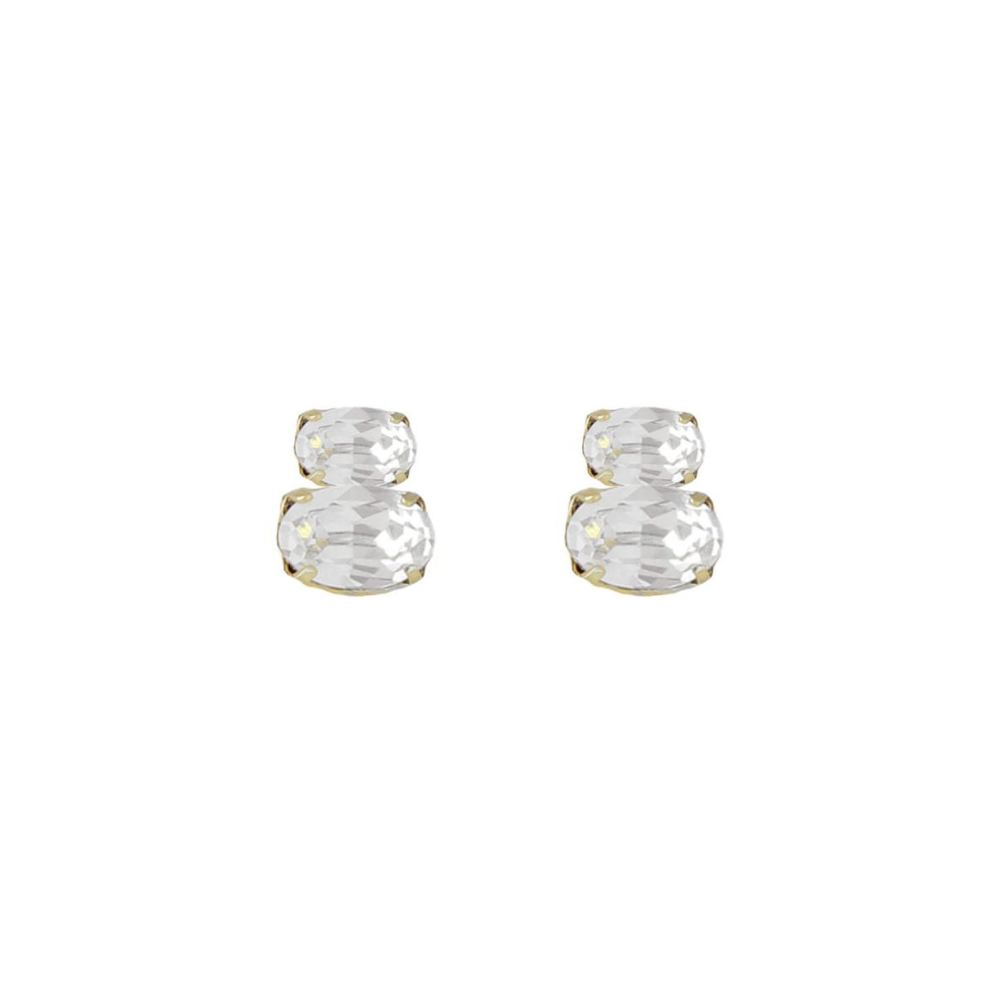 Gold plated Sterling Silver Stud earrings crystal from Gemma