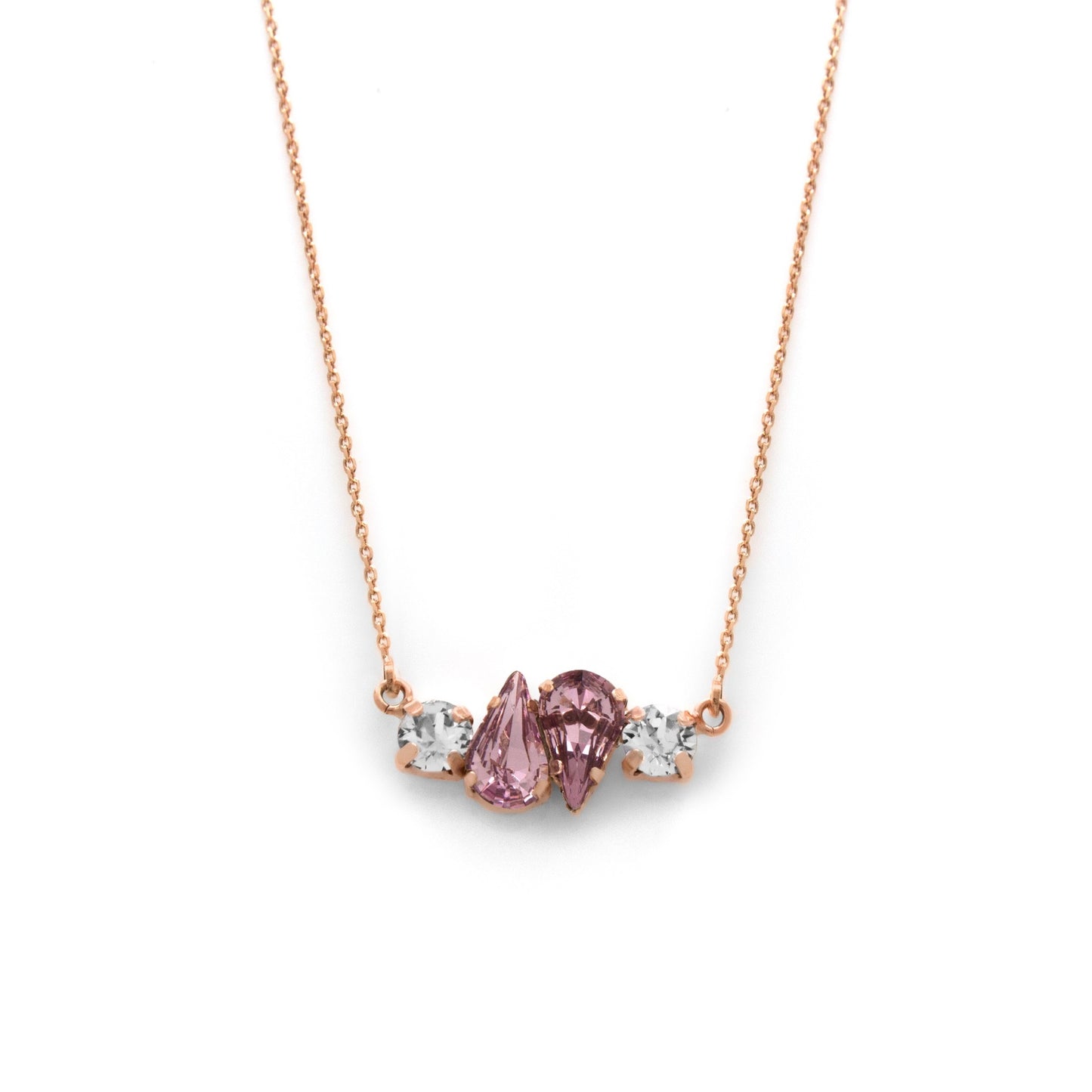 Rose Gold plated Sterling Silver Short necklace crystal from Drop