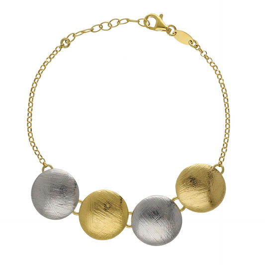 Rhodium and Gold plated Sterling Silver bracelet sphere from Zoom