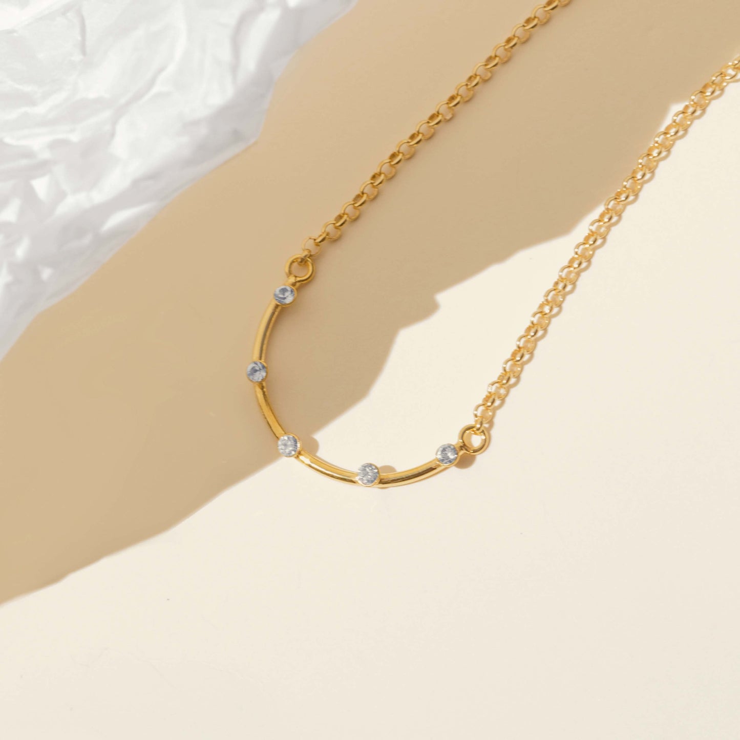 Gold plated Sterling Silver Short necklace crystal from Iris