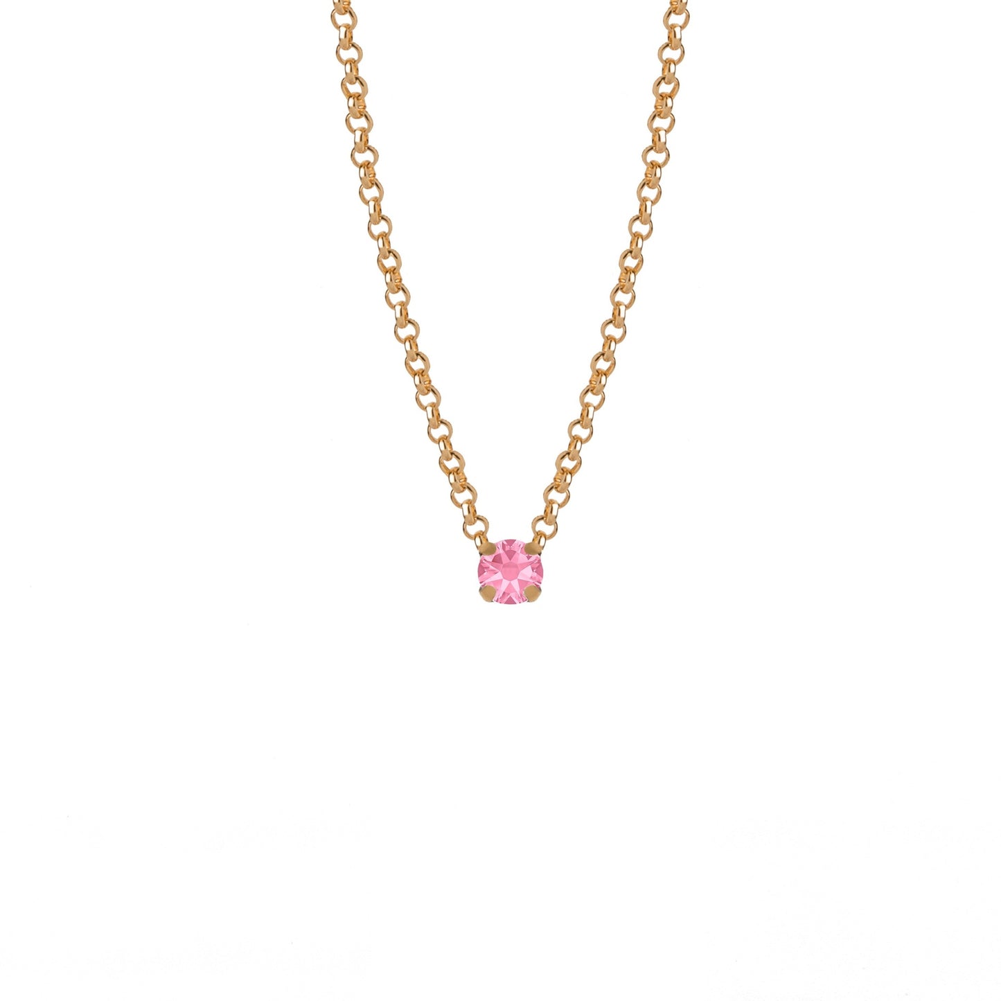 Rose Gold plated Sterling Silver Short necklace circle crystal from Celine