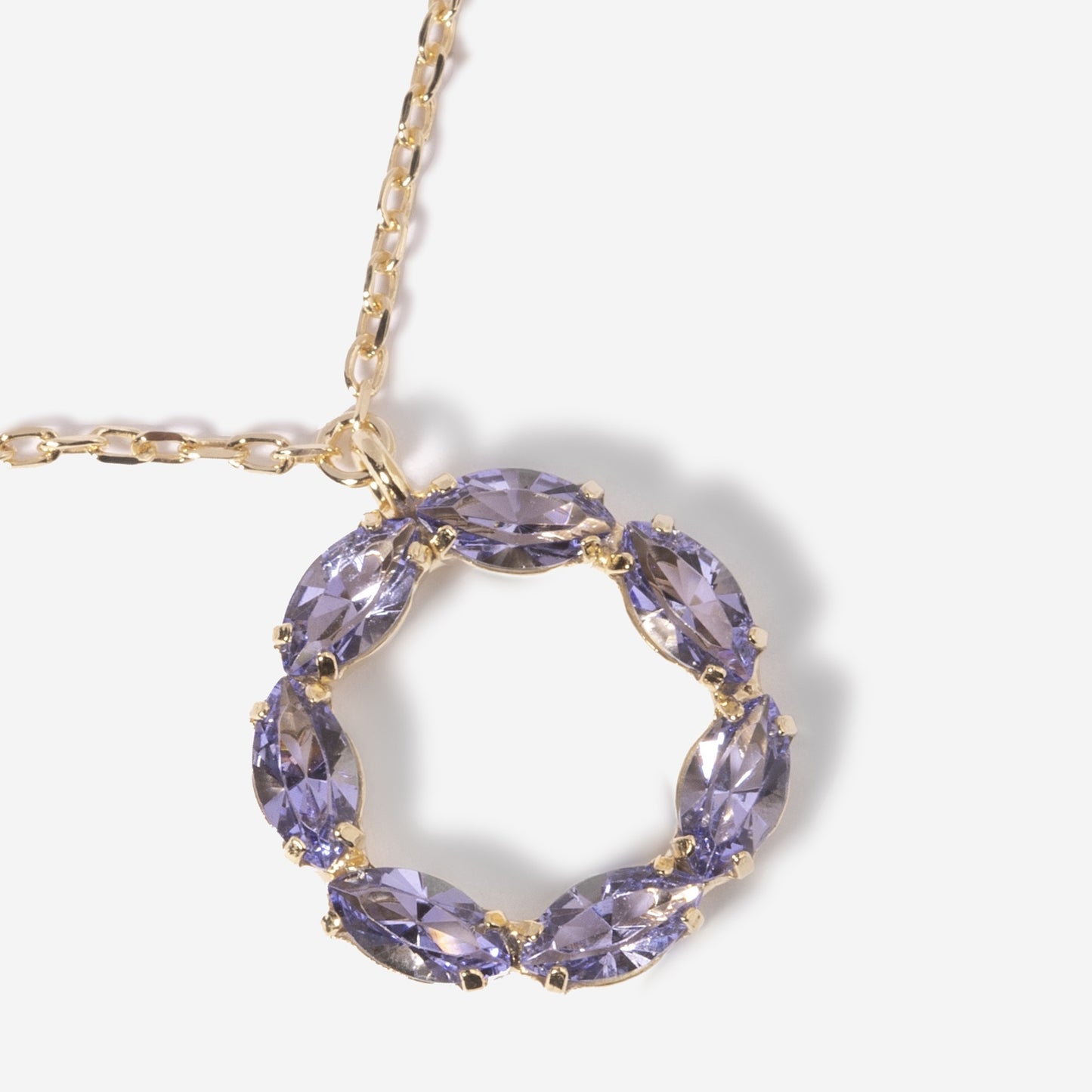 Gold plated Sterling Silver Short necklace circle crystal from Perpetual