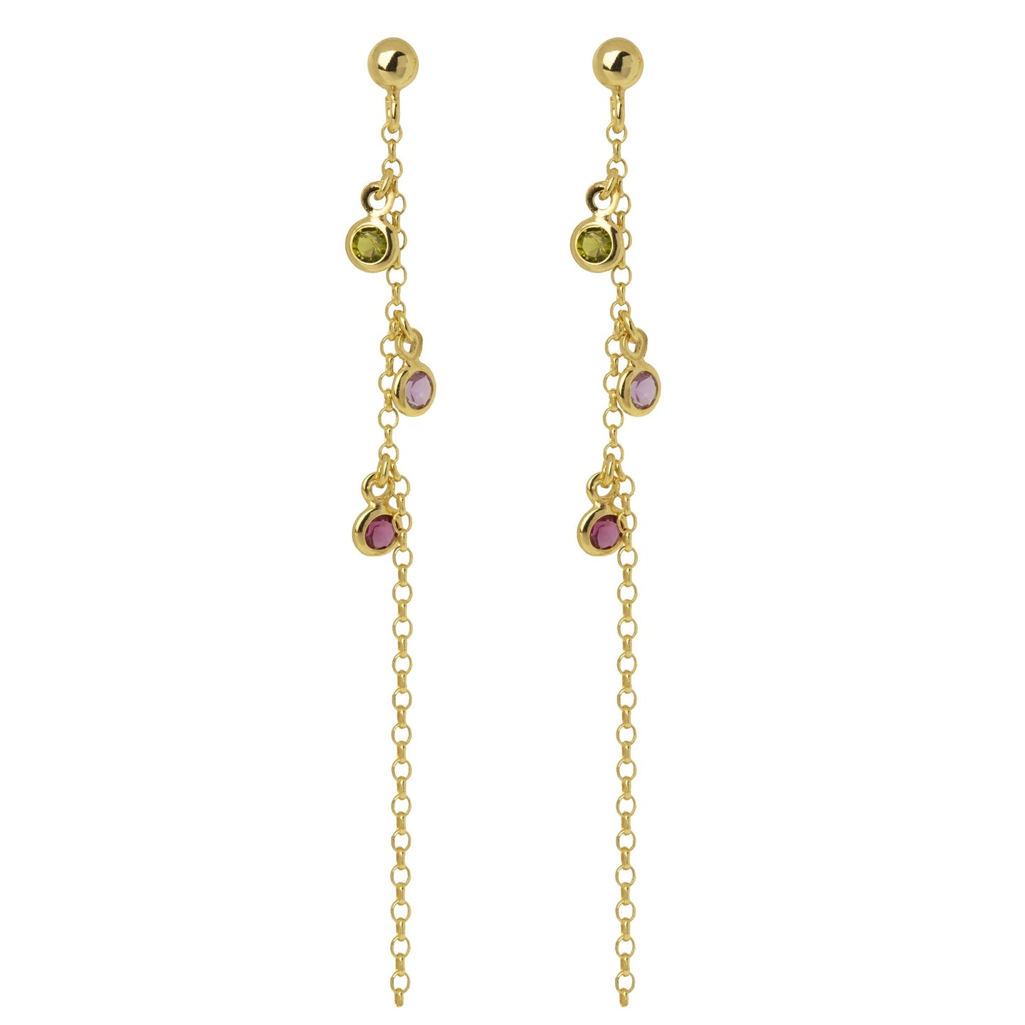 Sterling Silver Long earrings multicolor crystal from Juliette