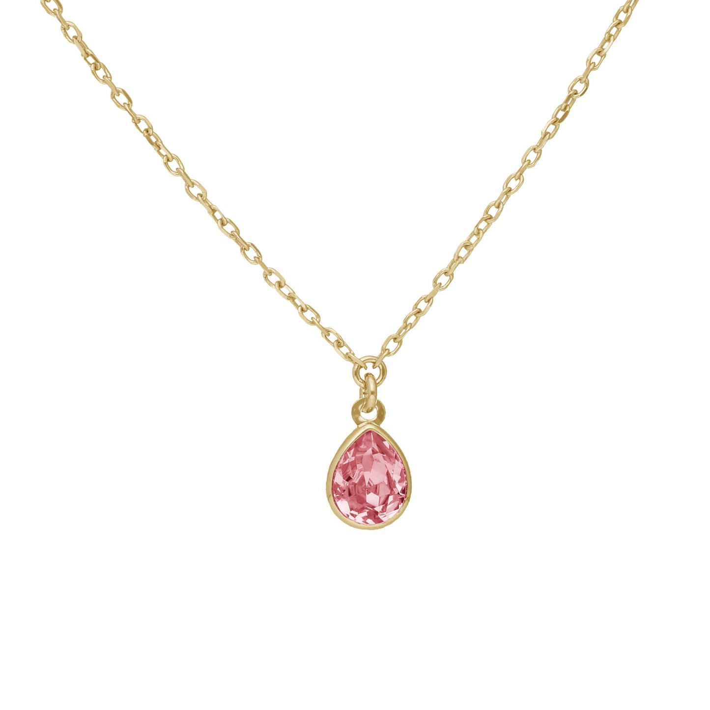 Gold plated Sterling Silver Short necklace drop crystal from Essential