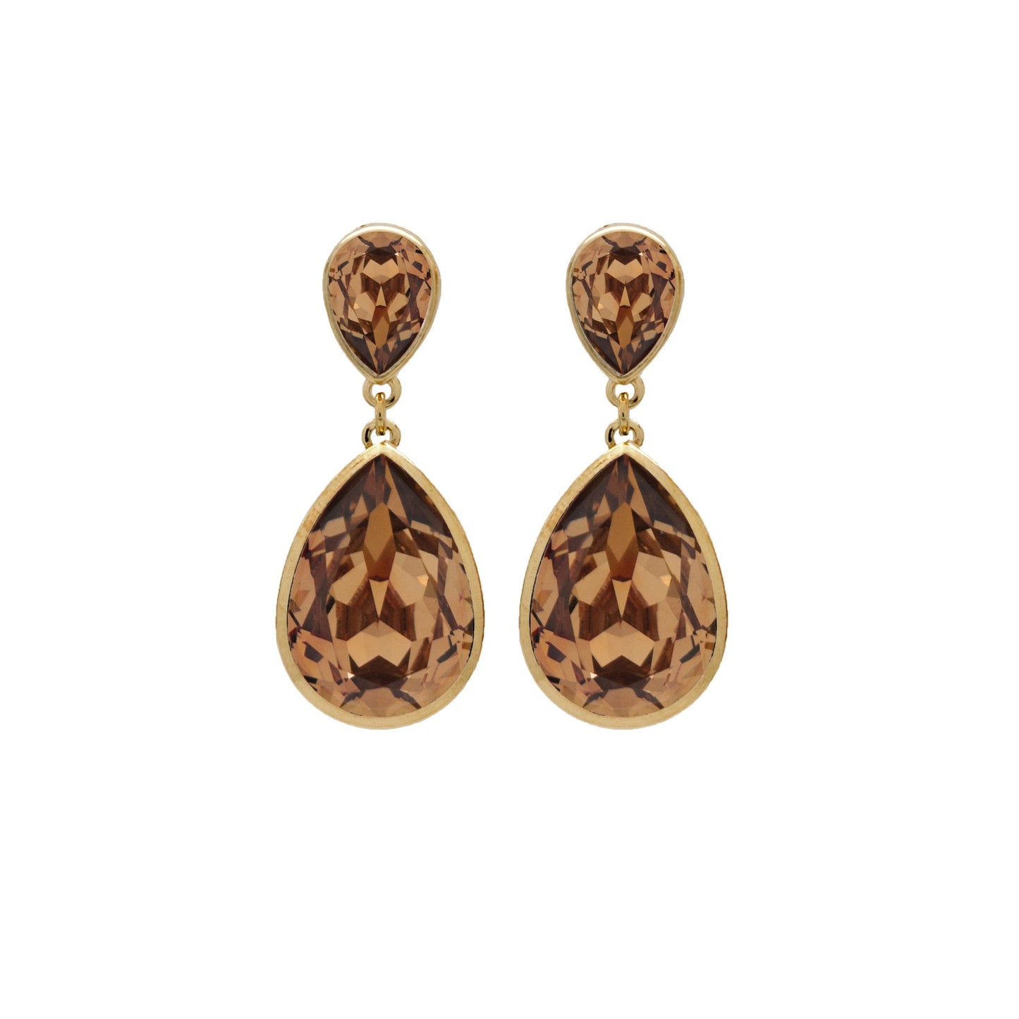 Rose Gold plated Sterling Silver Long earrings drop crystal from Essential