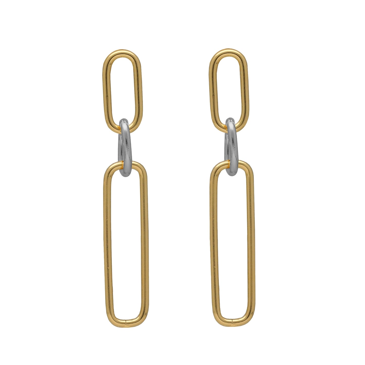 Rhodium and Gold plated Sterling Silver Long earrings link from Frame