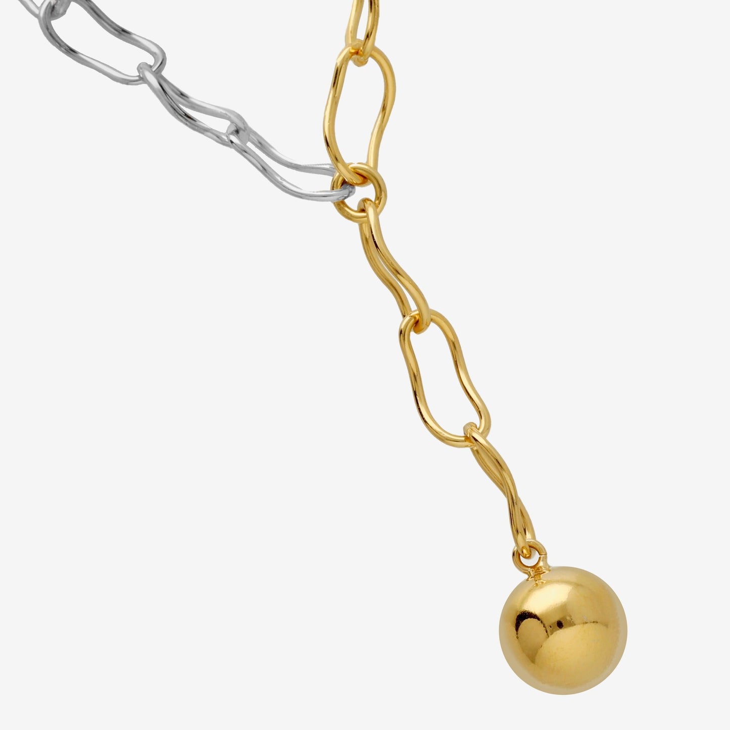 Rhodium and Gold plated Sterling Silver Short necklace sphere from Copenhagen