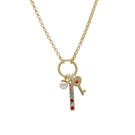 Sterling Silver Short necklace multicolor crystal from Charming