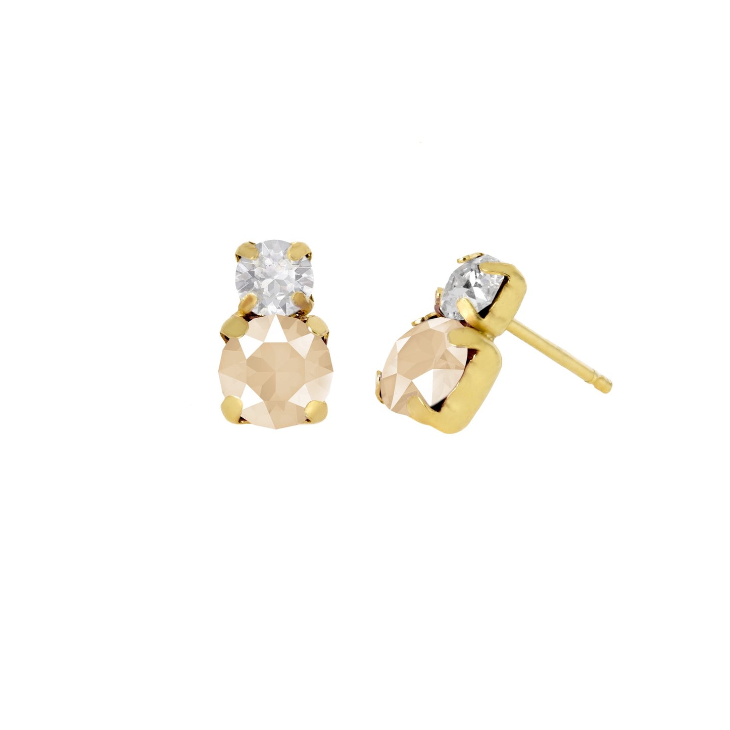 Gold plated Sterling Silver Short earrings crystal from Jasmine