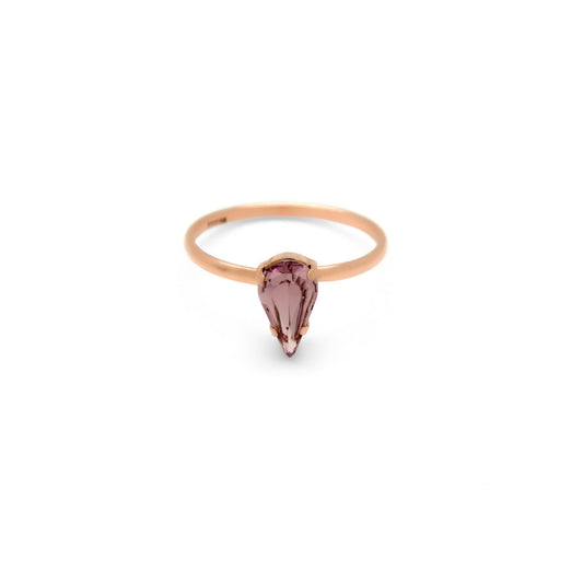 Rose Gold plated Sterling Silver Ring crystal from Drop