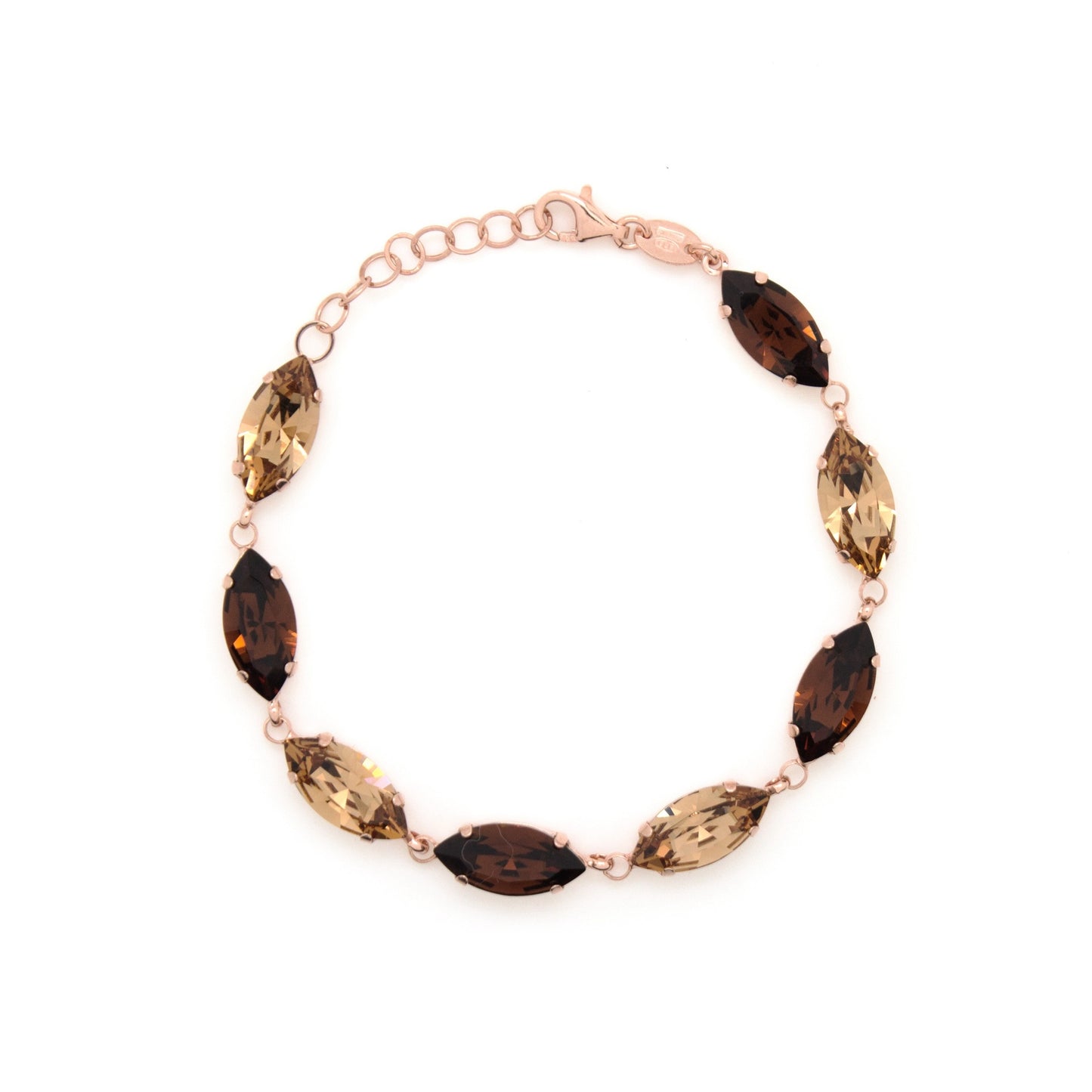 Rose Gold plated Sterling Silver Bracelet marquise crystal from Marquesa