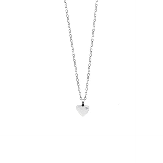 Rhodium Plated Sterling Silver Short necklace heart crystal from Cuore