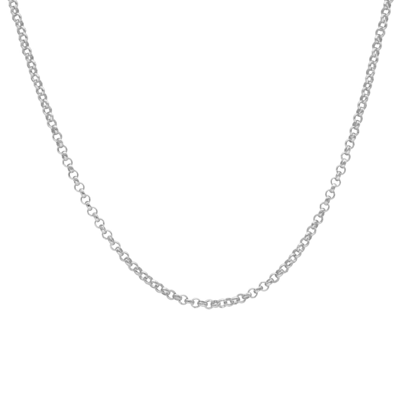 Rhodium Plated Sterling SilverRolo Chain