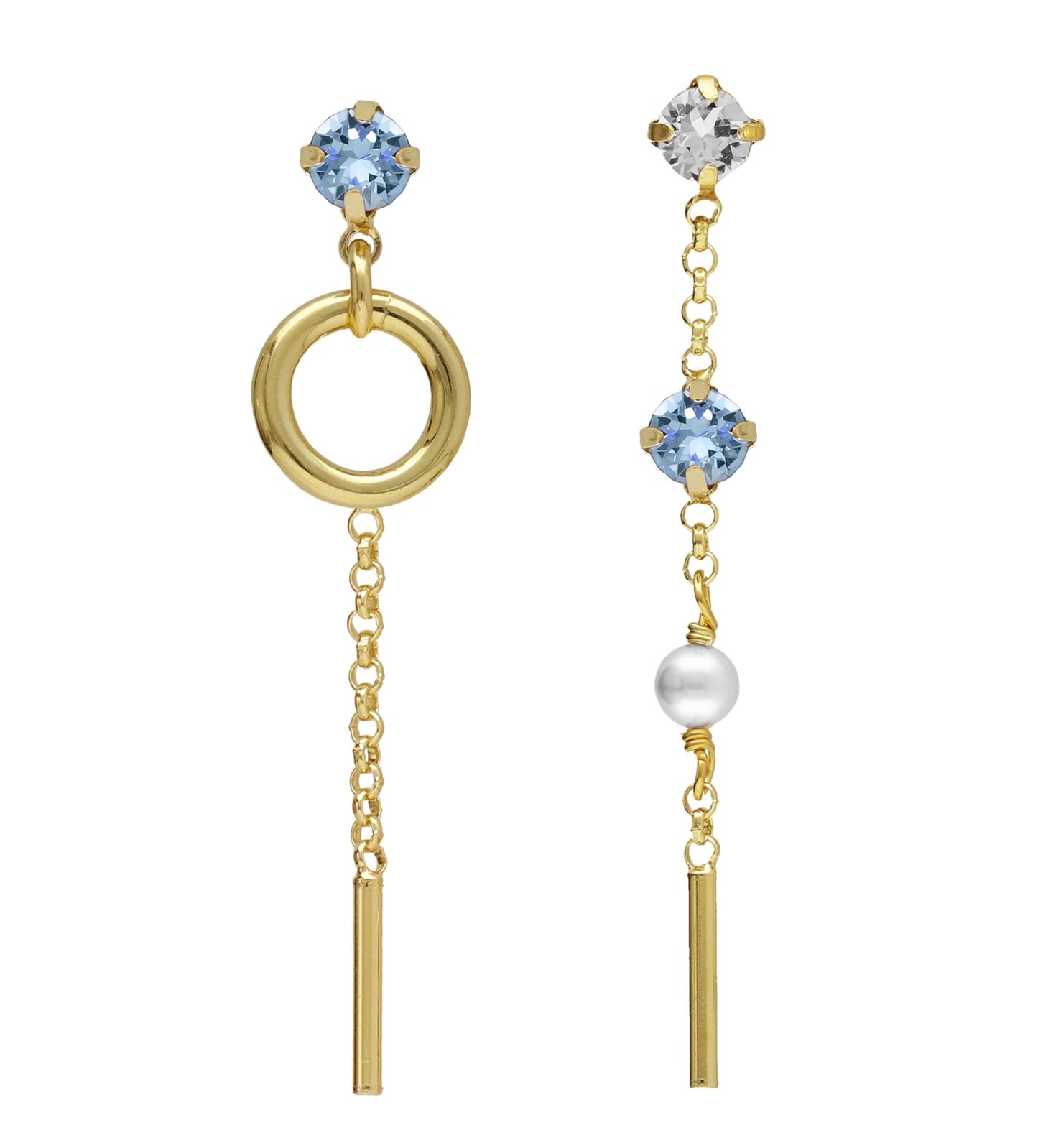 Gold plated Sterling Silver Long earrings crystal from Zahara