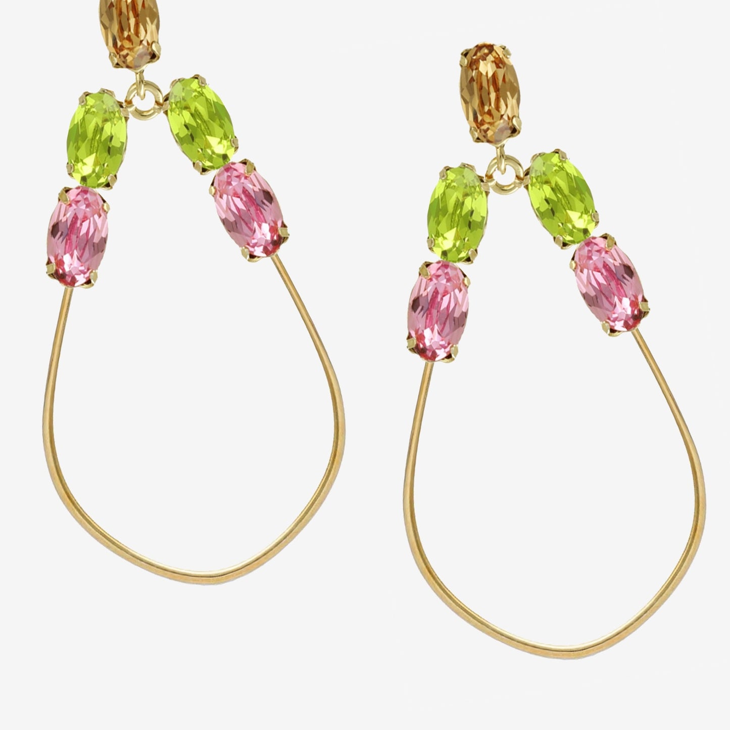 Sterling Silver Long earrings drop multicolor crystal from Alyssa