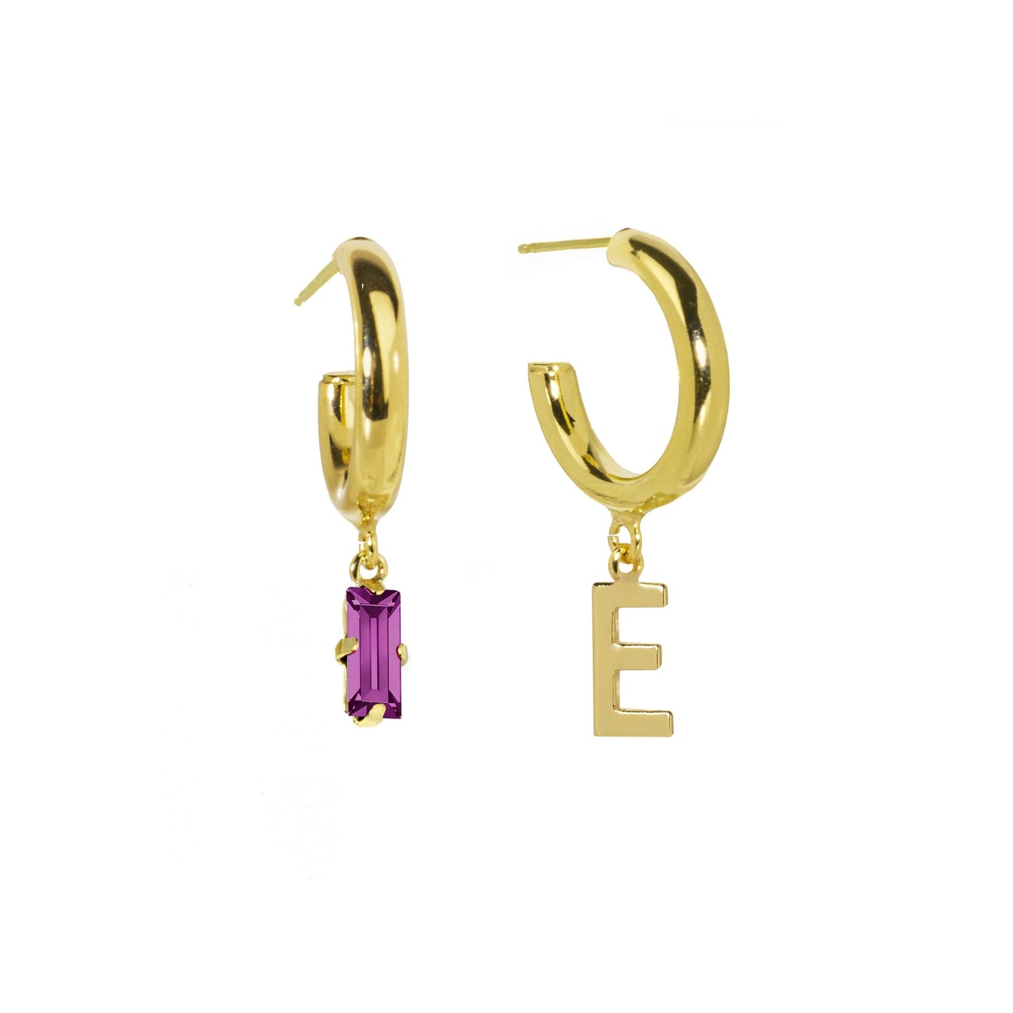 Gold plated Sterling Silver Personalized earrings letter from Abecé