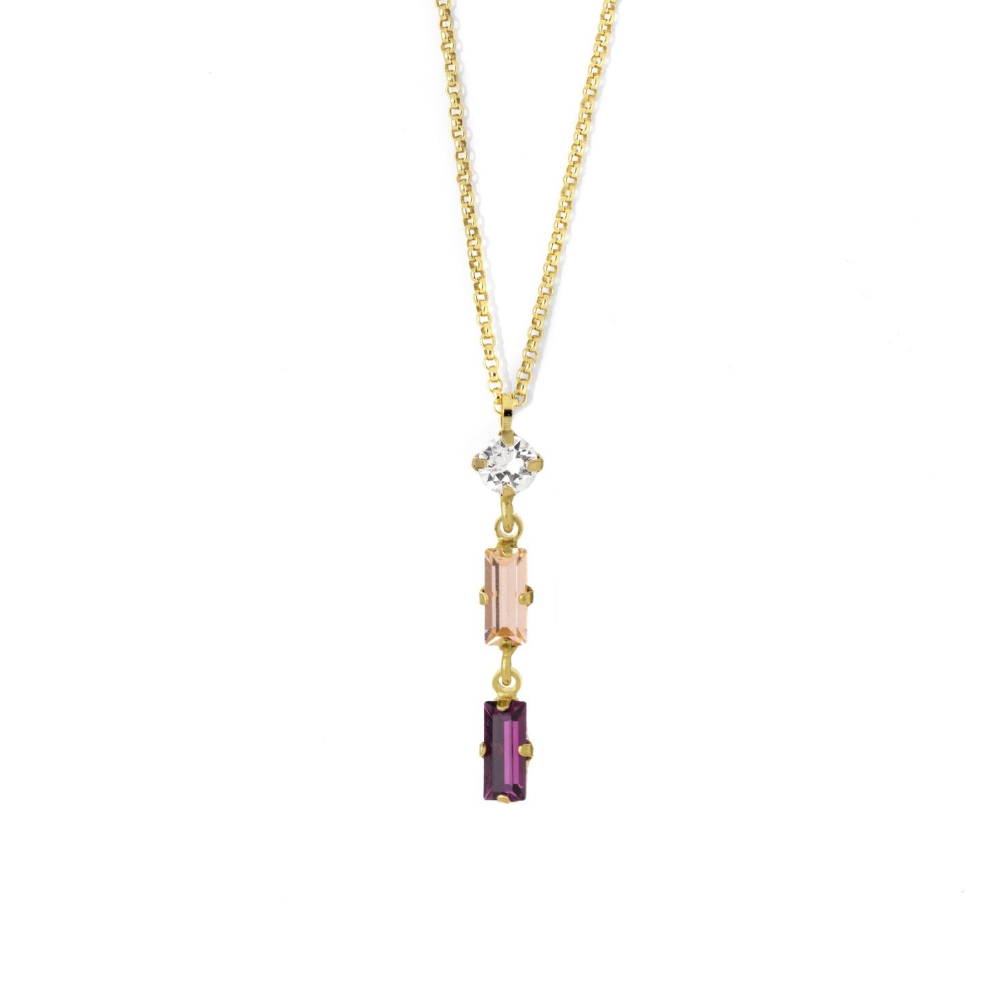 Gold plated Sterling Silver Short necklace crystal from Esgueva