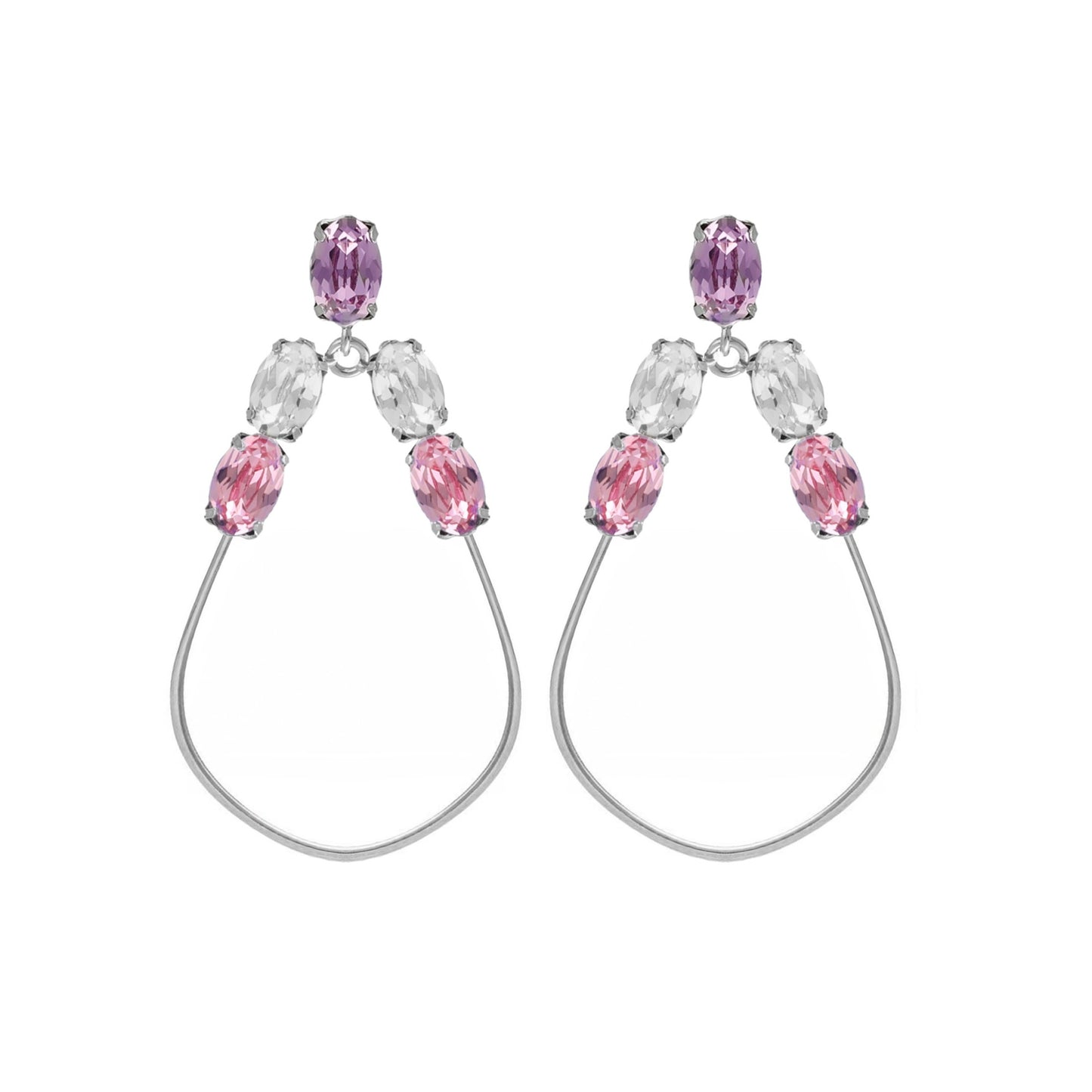 Sterling Silver Long earrings drop multicolor crystal from Alyssa