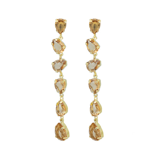 Gold plated Sterling Silver Long earrings drop crystal from Magnolia