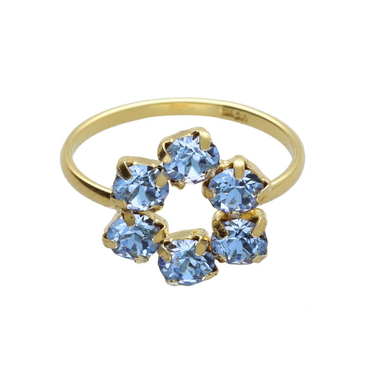 Gold plated Sterling Silver Ring circle crystal from Zahara