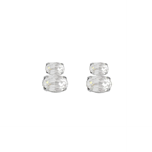 Rhodium Plated Sterling Silver Stud earrings crystal from Gemma