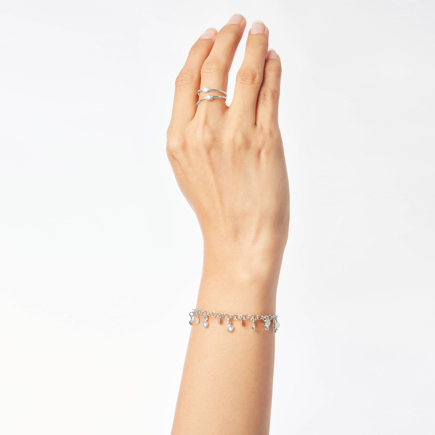 Rhodium Plated Sterling Silver Bracelet crystal from Obelia