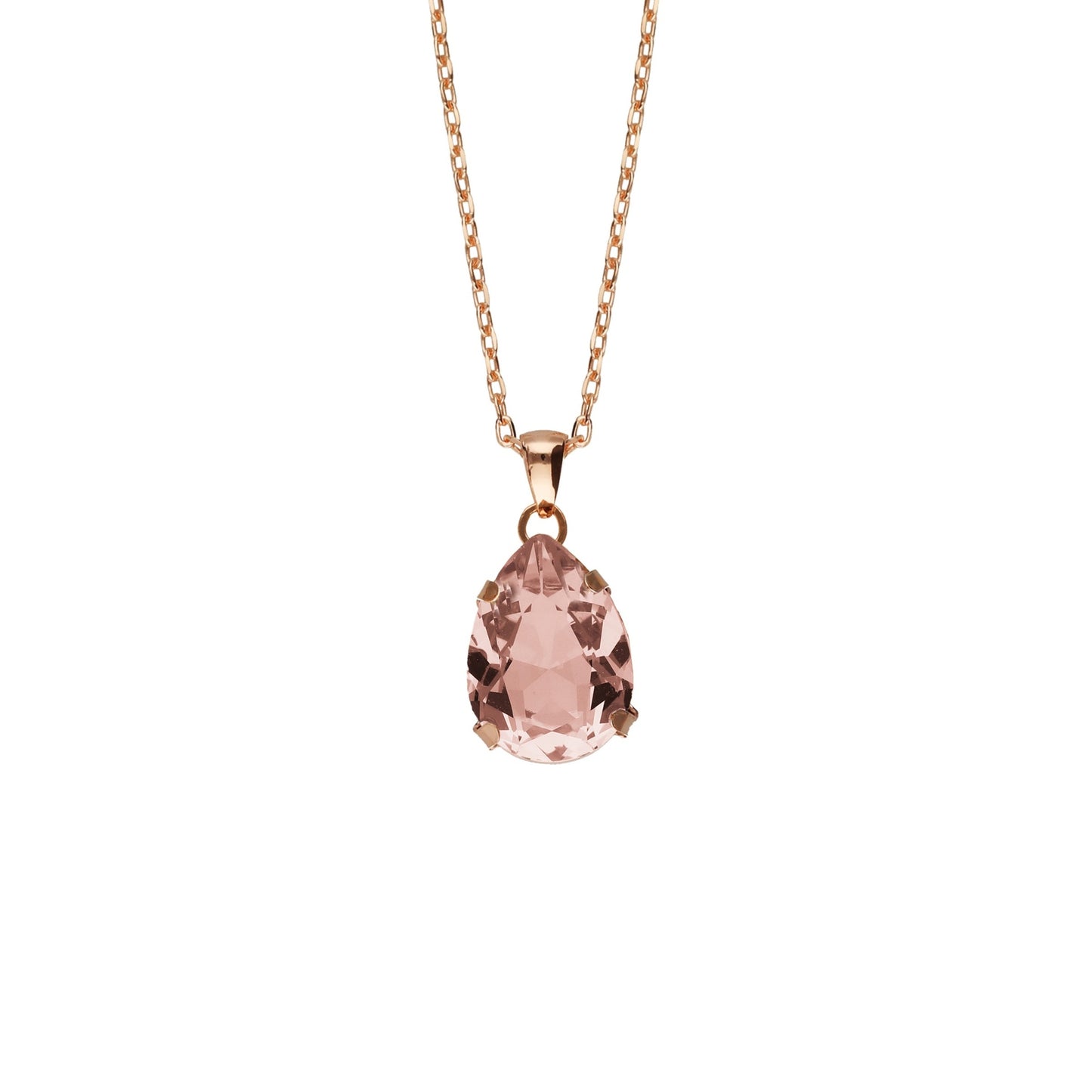 Rose Gold plated Sterling Silver Short necklace drop crystal from Louis