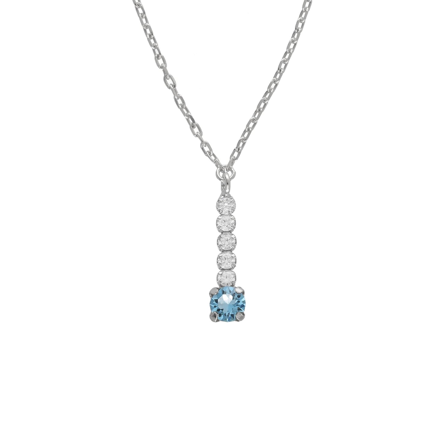 Rhodium Plated Sterling Silver Short necklace waterfall crystal from Shine