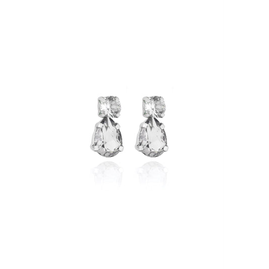 Rhodium Plated Sterling Silver Short earrings drop crystal from Louis