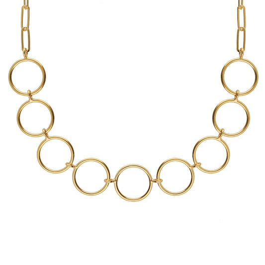 Gold plated Sterling Silver Short necklace circle from Odele