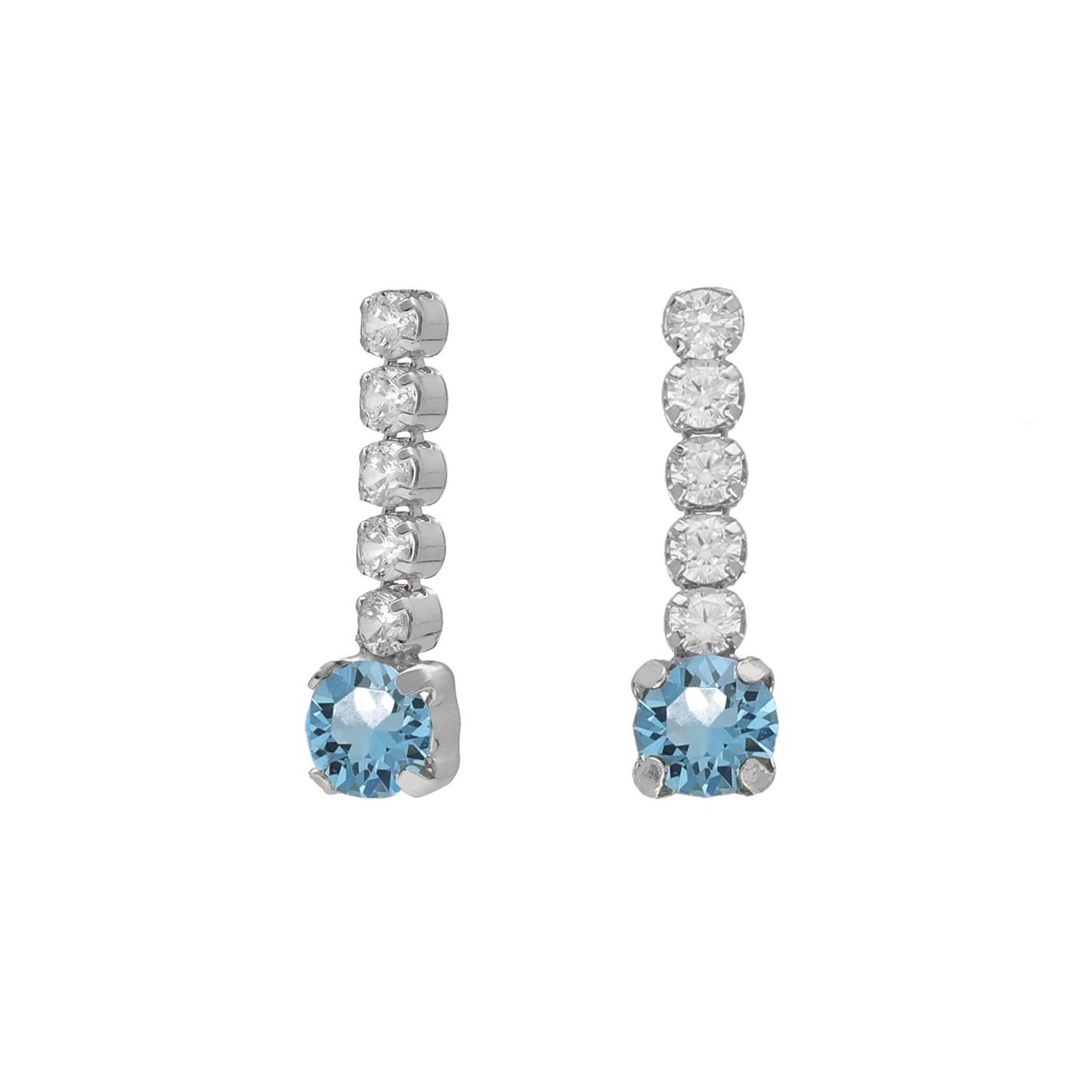 Rhodium Plated Sterling Silver Short earrings waterfall crystal from Shine