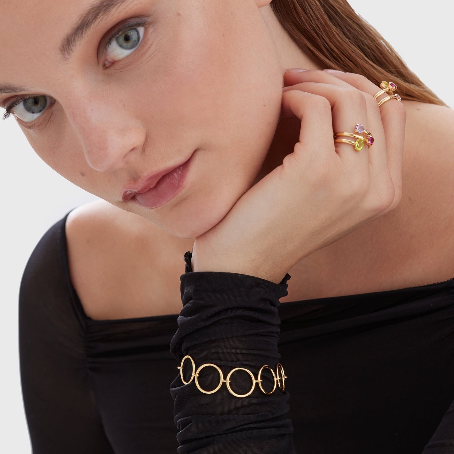 Gold plated Sterling Silver Bracelet circle from Odele