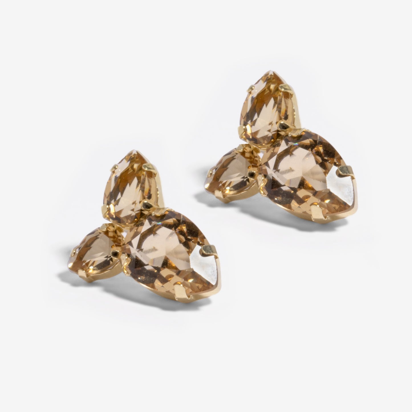 Gold plated Sterling Silver Short earrings drop crystal from Magnolia