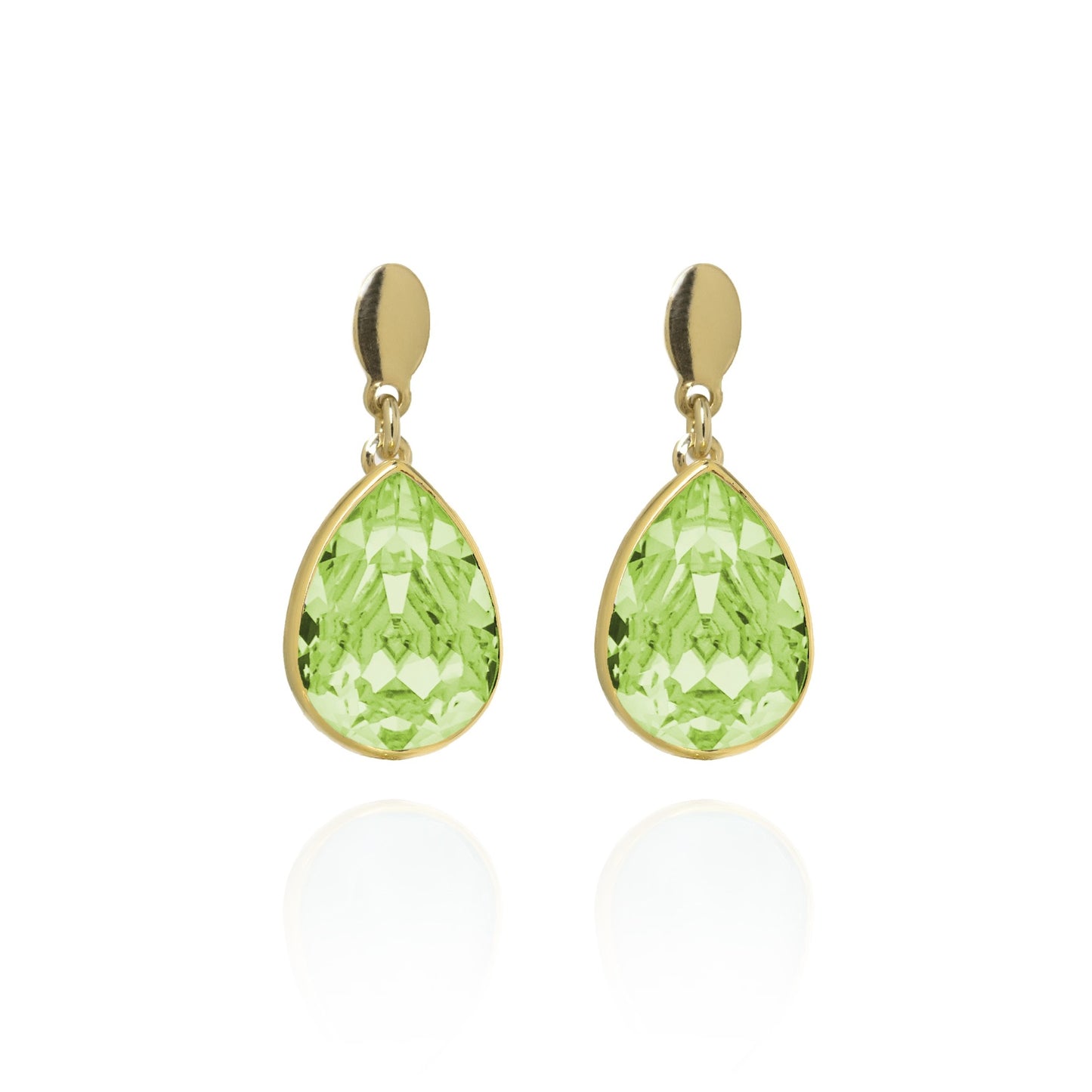 Gold plated Sterling Silver Short earrings drop crystal from Magnolia