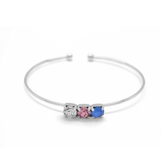 Rhodium Plated Sterling Silver Bracelet crystal from Aura