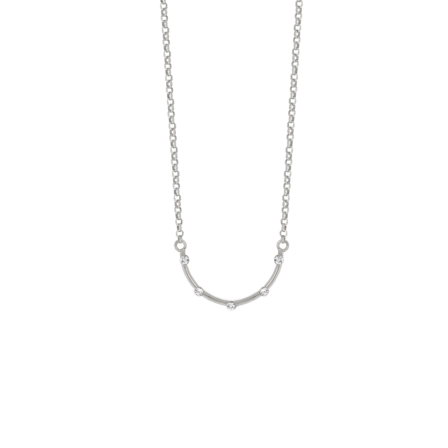 Rhodium Plated Sterling Silver Short necklace crystal from Iris