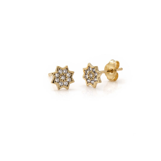 Sterling Silver Stud earrings star white crystal from Kids