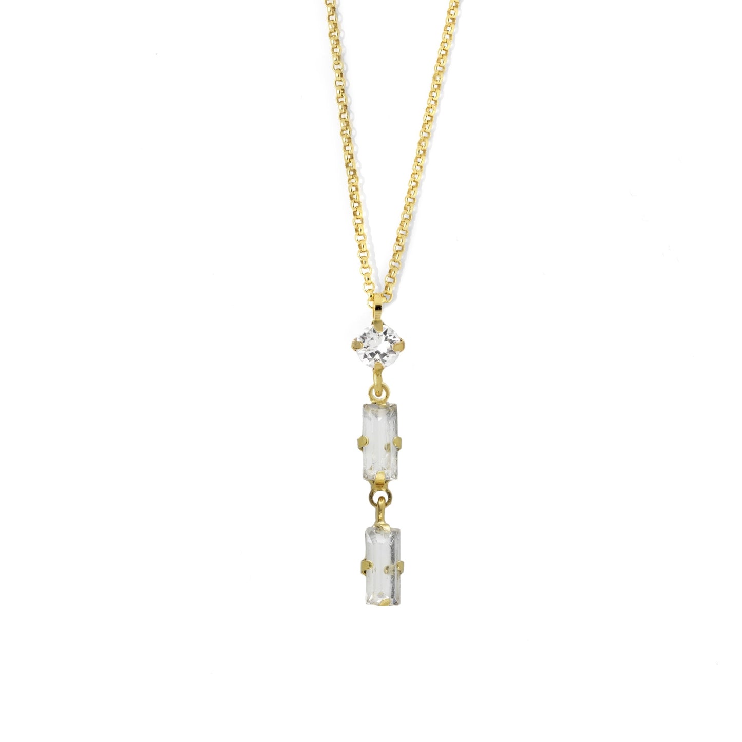 Gold plated Sterling Silver Short necklace crystal from Esgueva