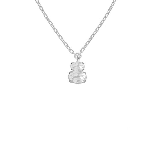 Rhodium Plated Sterling Silver Short necklace crystal from Gemma