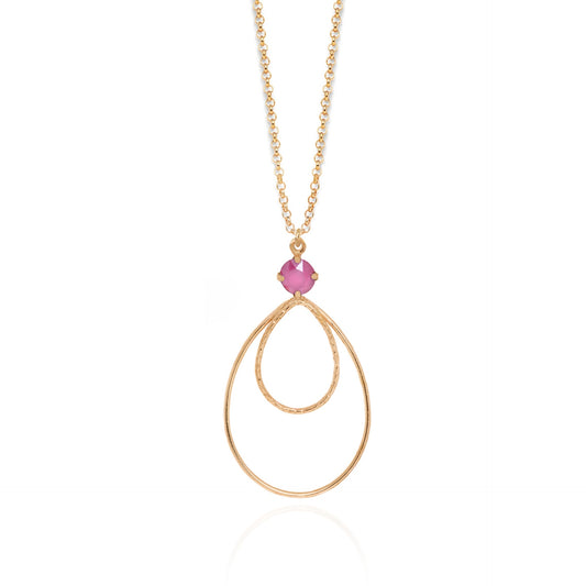 Rose Gold plated Sterling Silver Long necklace drop crystal from Arty