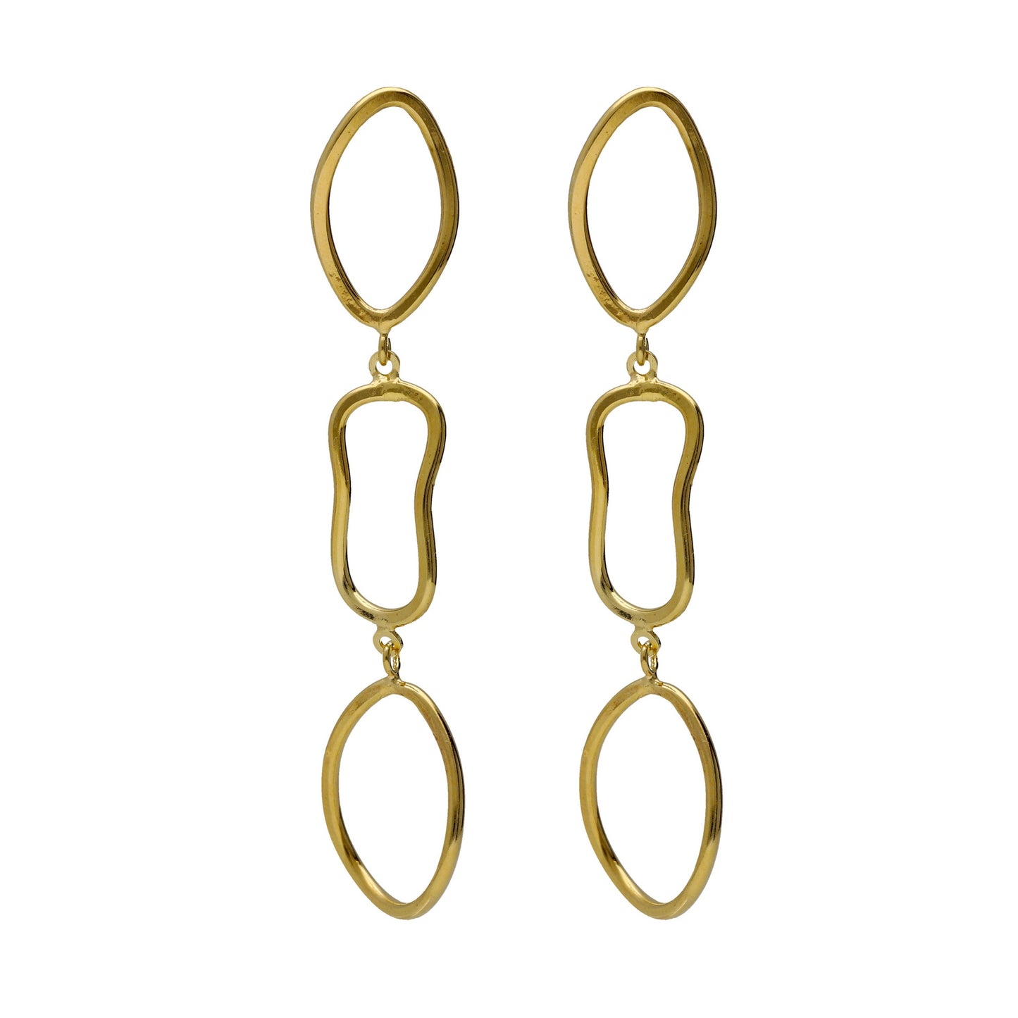 Gold plated Sterling Silver Long earrings from Prisme