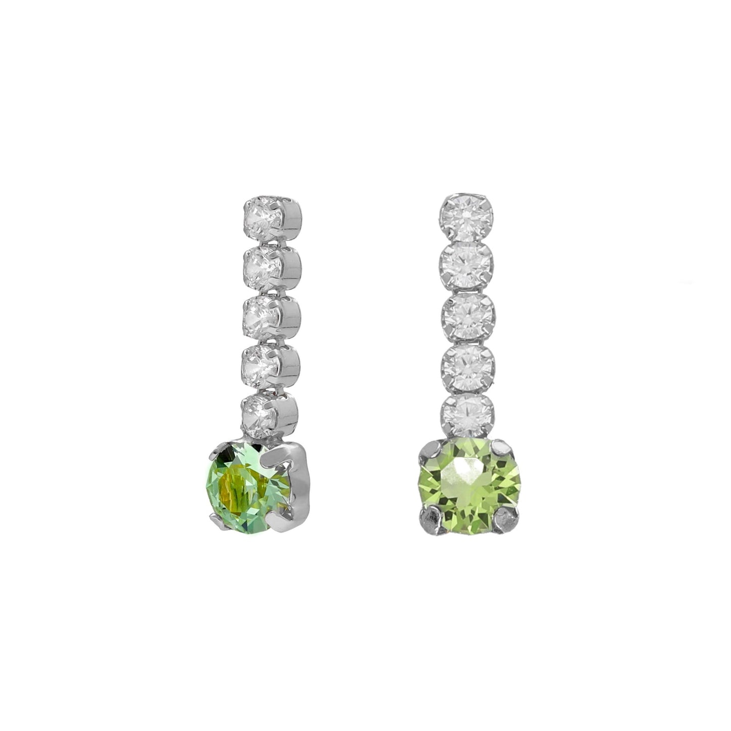 Rhodium Plated Sterling Silver Short earrings waterfall crystal from Shine