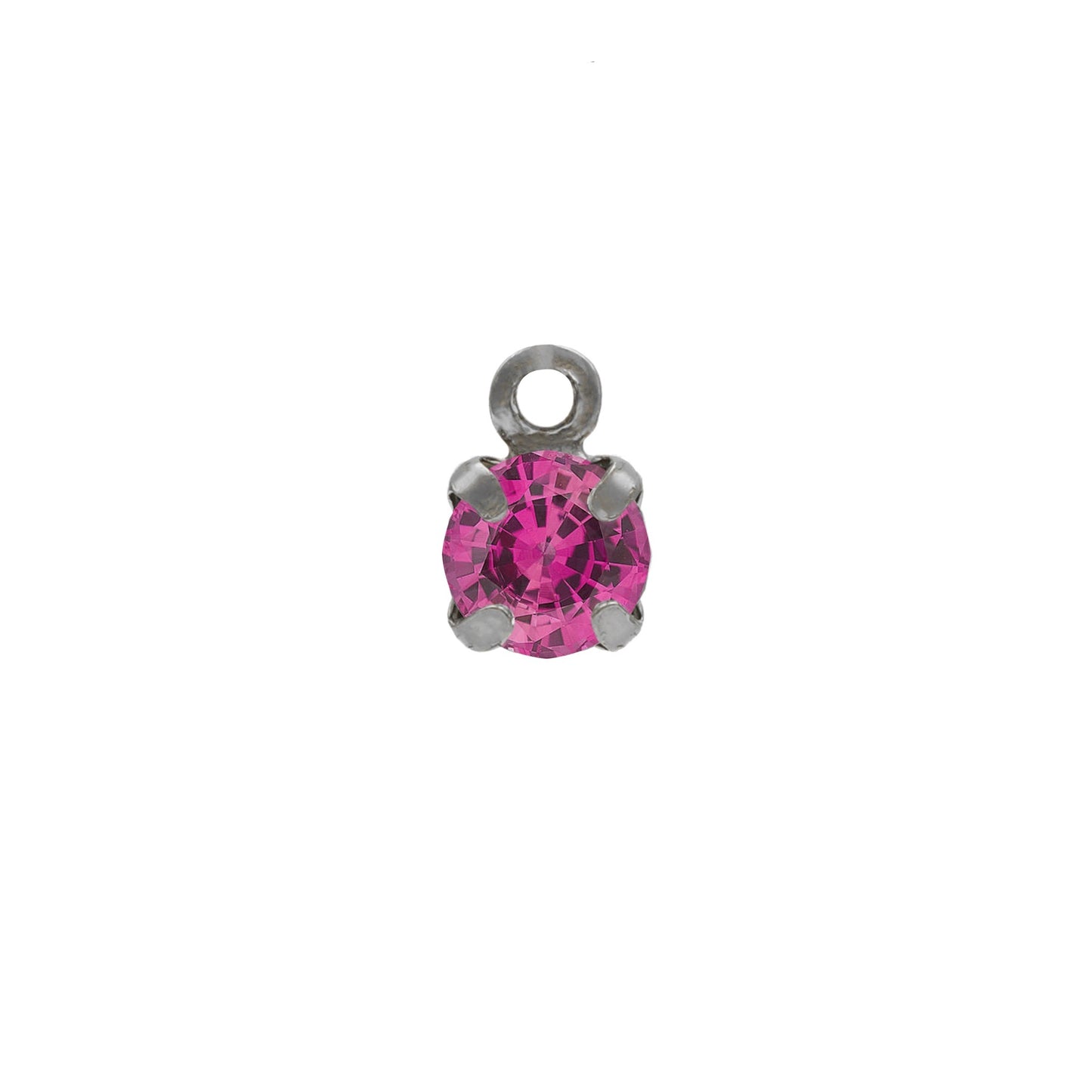 Rhodium Plated Sterling Silver Charm for Collar crystal