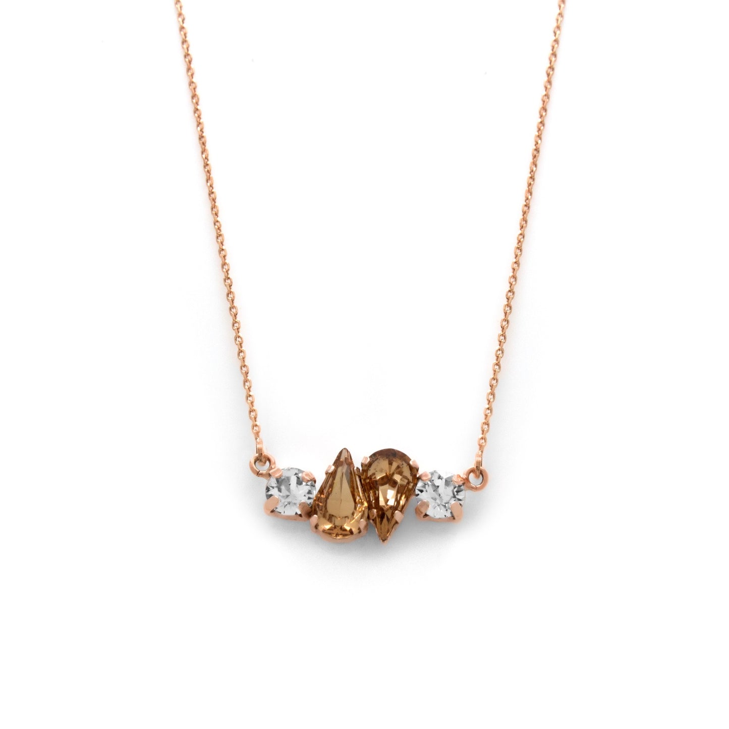 Rose Gold plated Sterling Silver Short necklace crystal from Drop