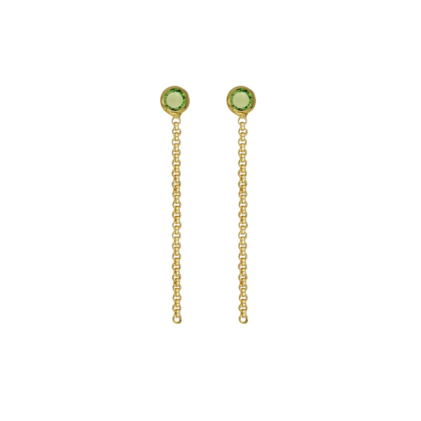 Gold plated Sterling Silver Long earrings circle crystal from Lis