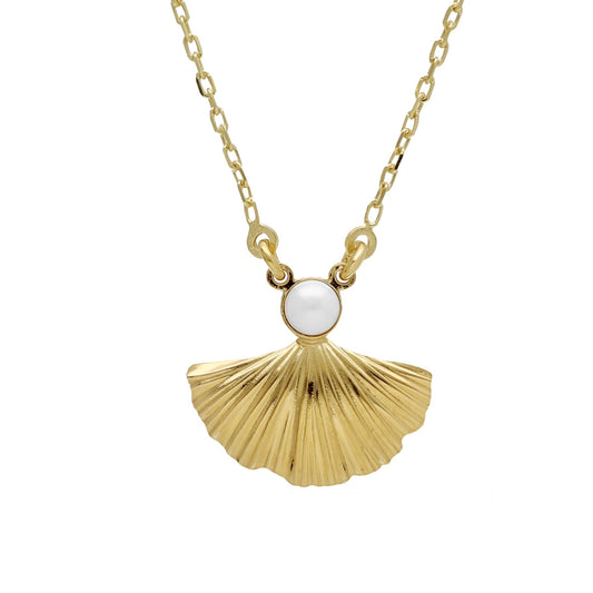 Sterling Silver Short necklace fan pearl from Tokyo