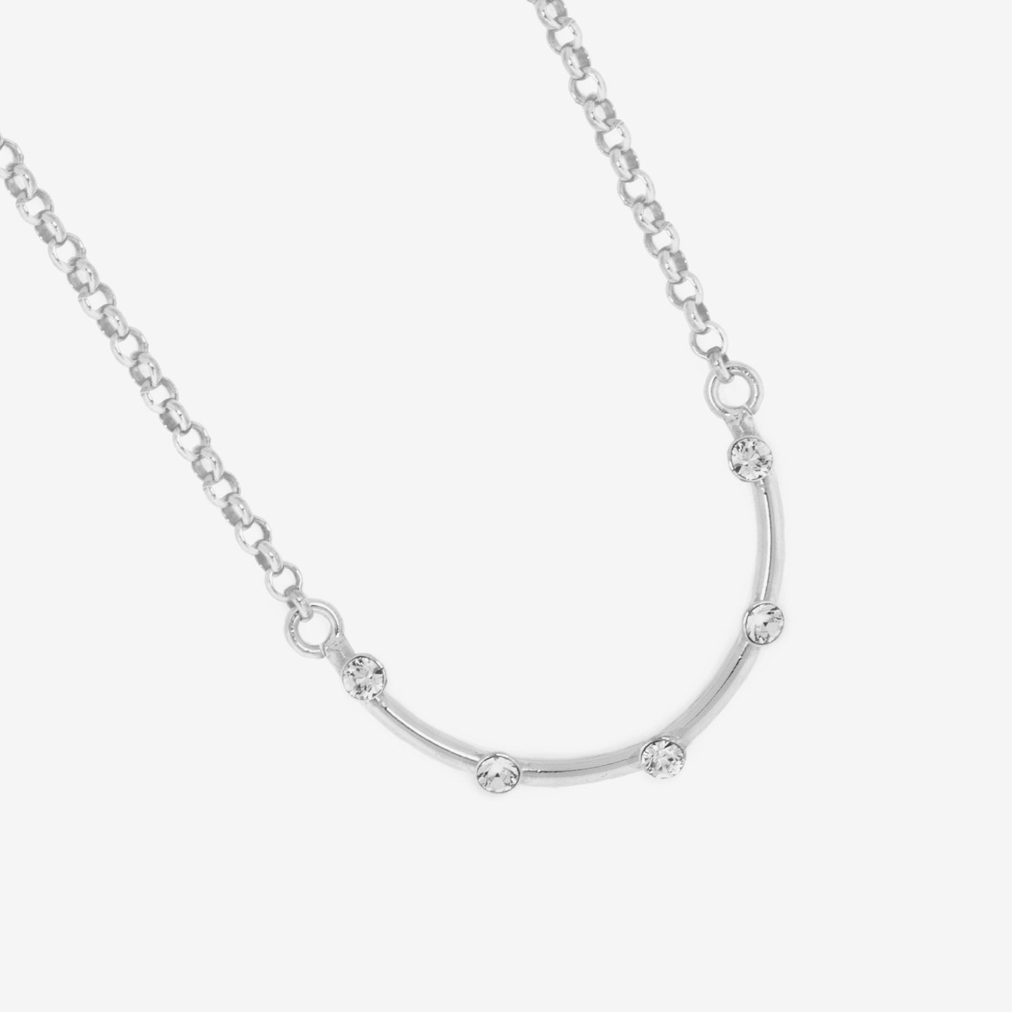 Rhodium Plated Sterling Silver Short necklace crystal from Iris