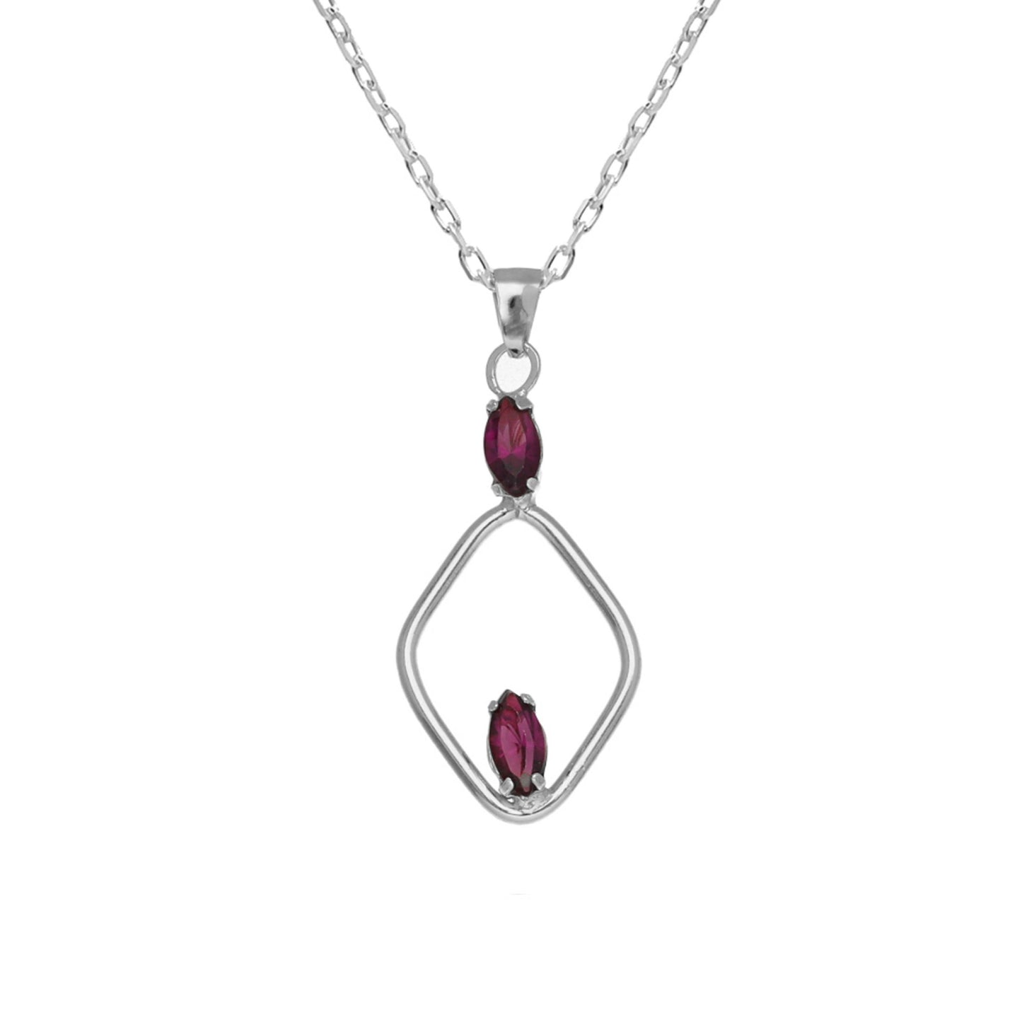 Sterling Silver Short necklace luck purple crystal from Etnia